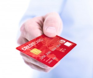 Handing out red credit card